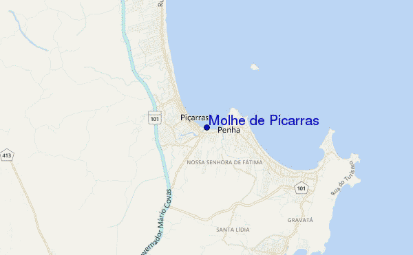 mapa de ubicación de Molhe de Picarras
