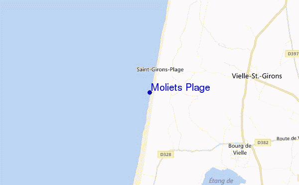 mapa de ubicación de Moliets Plage