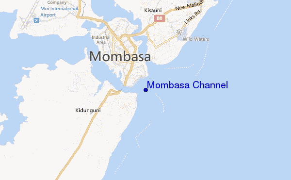 mapa de ubicación de Mombasa Channel