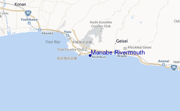 mapa de ubicación de Monabe Rivermouth