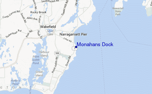 mapa de ubicación de Monahans Dock