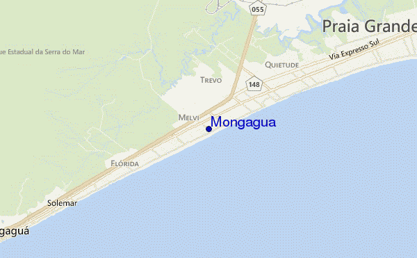 mapa de ubicación de Mongagua