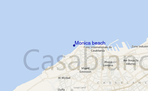 mapa de ubicación de Monica beach