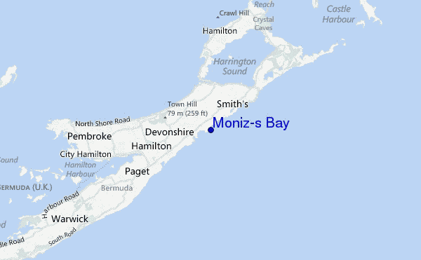 mapa de ubicación de Moniz's Bay