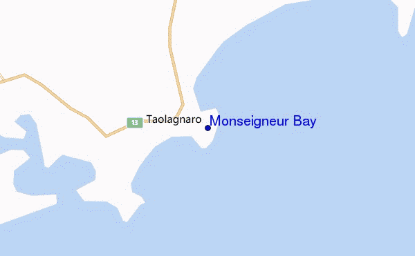 mapa de ubicación de Monseigneur Bay