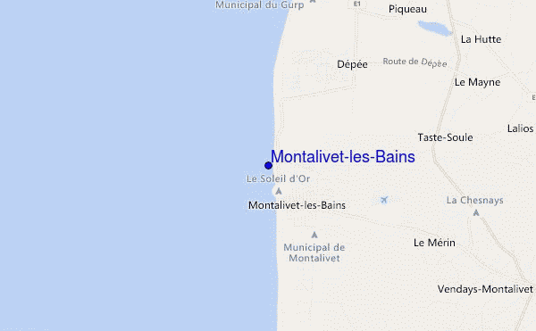 mapa de ubicación de Montalivet-les-Bains