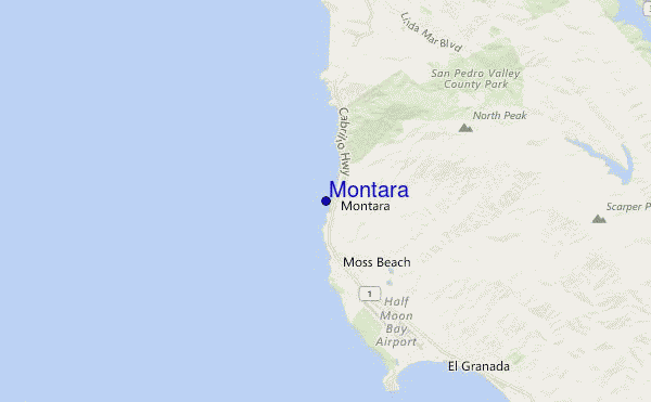mapa de ubicación de Montara