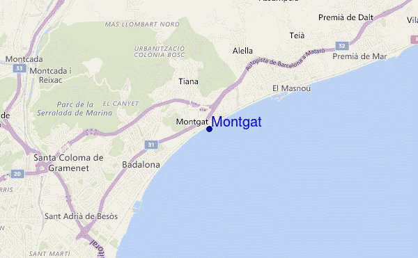 mapa de ubicación de Montgat