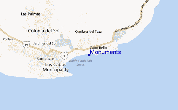 mapa de ubicación de Monuments