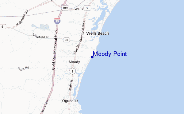 mapa de ubicación de Moody Point