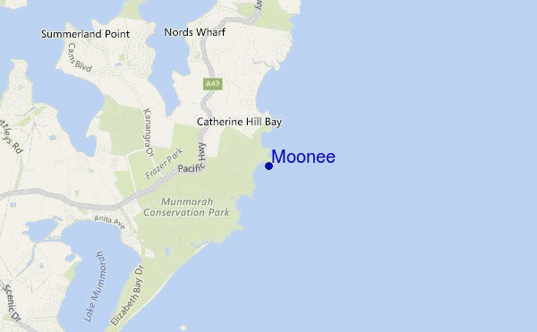 mapa de ubicación de Moonee