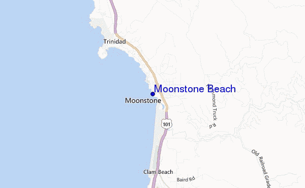 mapa de ubicación de Moonstone Beach