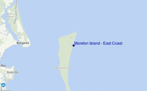 Moreton Island - East Coast Location Map