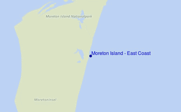 mapa de ubicación de Moreton Island - East Coast