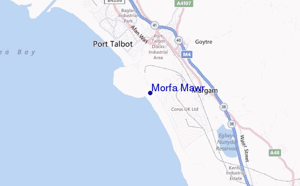 mapa de ubicación de Morfa Mawr