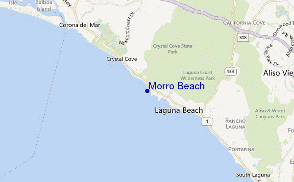 mapa de ubicación de Morro Beach