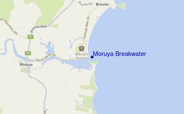 mapa de ubicación de Moruya Breakwater