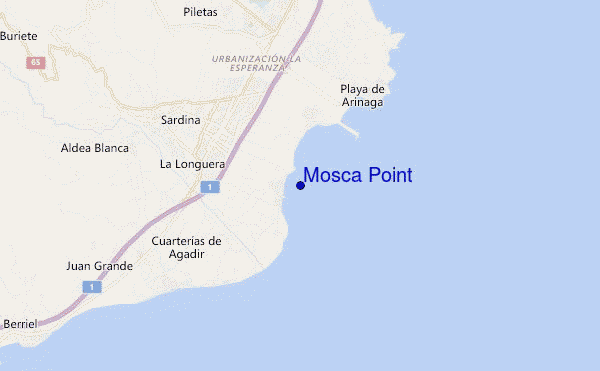 mapa de ubicación de Mosca Point