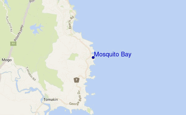 mapa de ubicación de Mosquito Bay