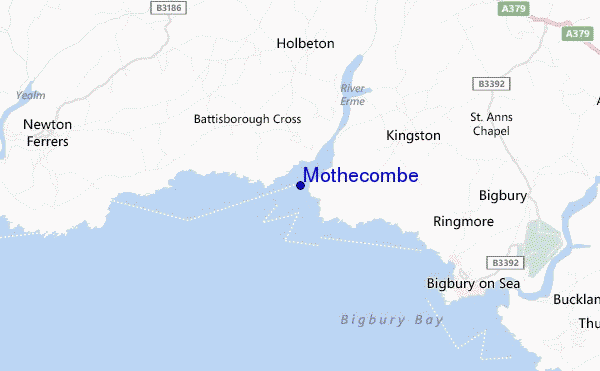 mapa de ubicación de Mothecombe