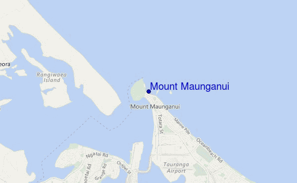 mapa de ubicación de Mount Maunganui
