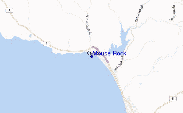 mapa de ubicación de Mouse Rock