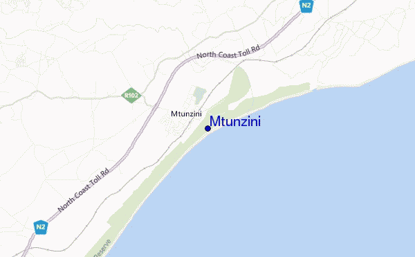mapa de ubicación de Mtunzini