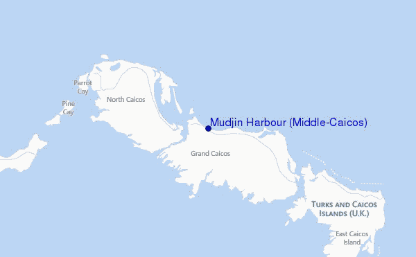 Mudjin Harbour (Middle-Caicos) Location Map