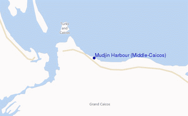 mapa de ubicación de Mudjin Harbour (Middle-Caicos)