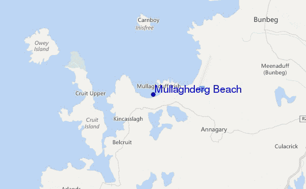 mapa de ubicación de Mullaghderg Beach
