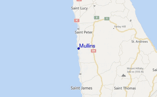 mapa de ubicación de Mullins
