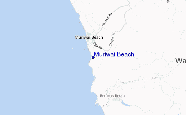 mapa de ubicación de Muriwai Beach