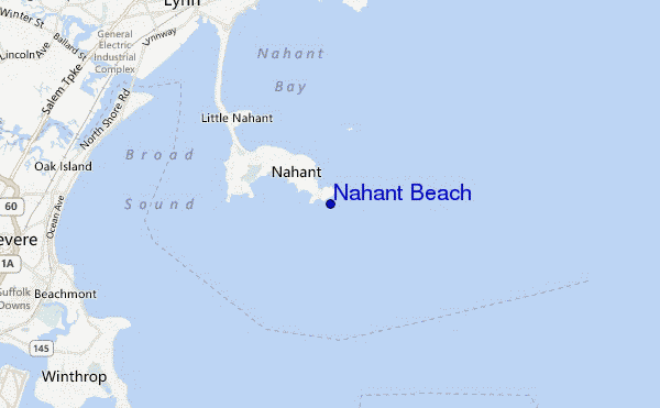 mapa de ubicación de Nahant Beach