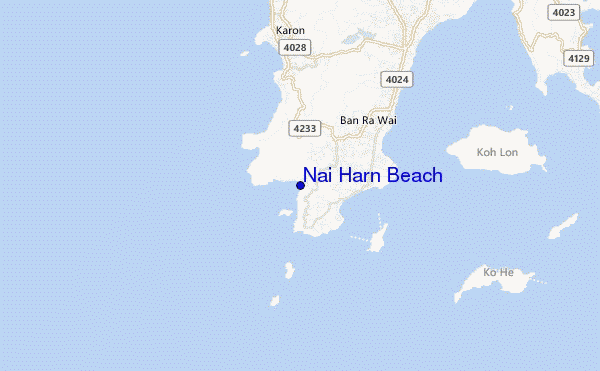mapa de ubicación de Nai Harn Beach