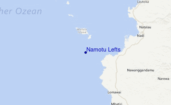 Namotu Lefts Location Map