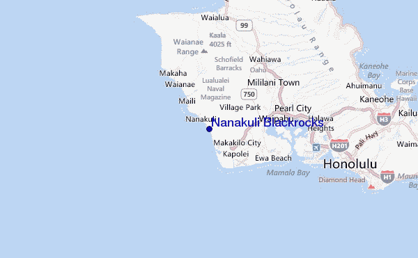 Nanakuli Blackrocks Location Map