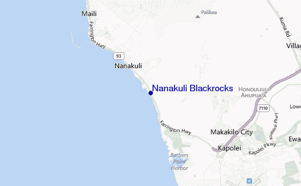 mapa de ubicación de Nanakuli Blackrocks