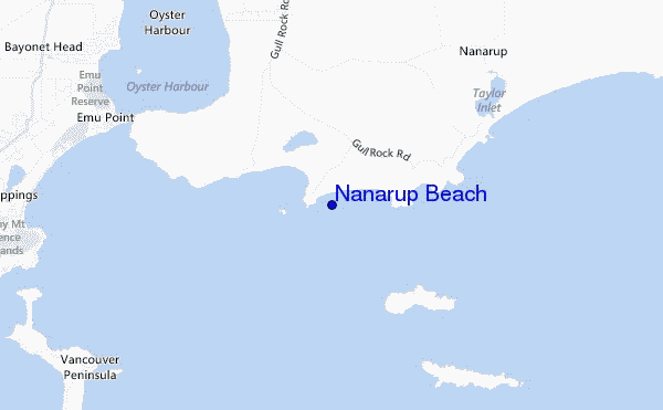 mapa de ubicación de Nanarup Beach