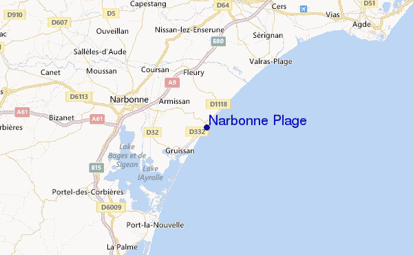Narbonne Plage Location Map