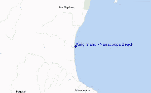 mapa de ubicación de King Island - Narracoopa Beach