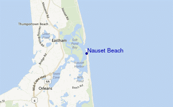 mapa de ubicación de Nauset Beach