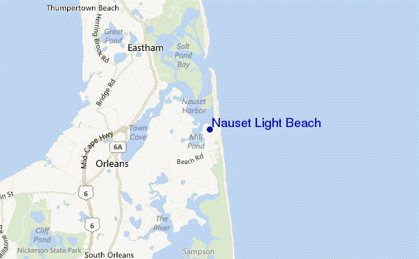 mapa de ubicación de Nauset Light Beach
