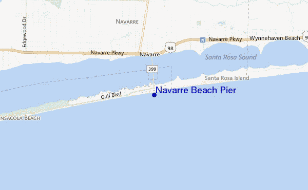 mapa de ubicación de Navarre Beach Pier