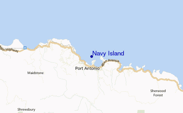 mapa de ubicación de Navy Island