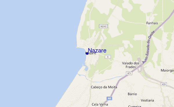mapa de ubicación de Nazare