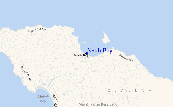 mapa de ubicación de Neah Bay