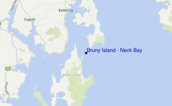 Bruny Island - Neck Bay Location Map
