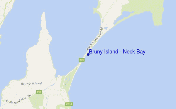 mapa de ubicación de Bruny Island - Neck Bay