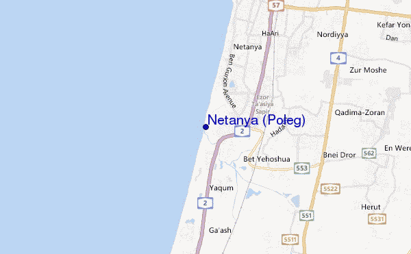 mapa de ubicación de Netanya (Poleg)