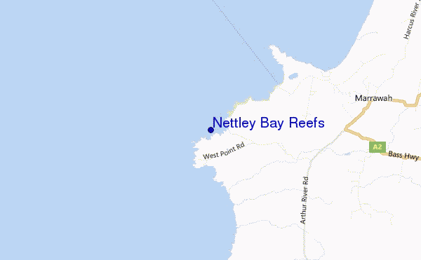 mapa de ubicación de Nettley Bay Reefs
